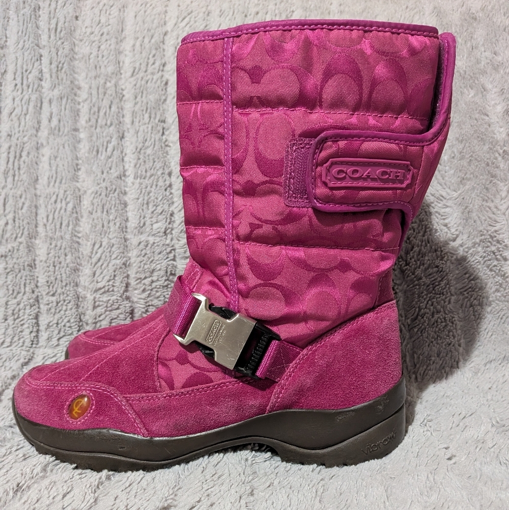 Coach Women's Magenta Winter Boots Sandi Size 8 1/2 - Picture 9 of 13